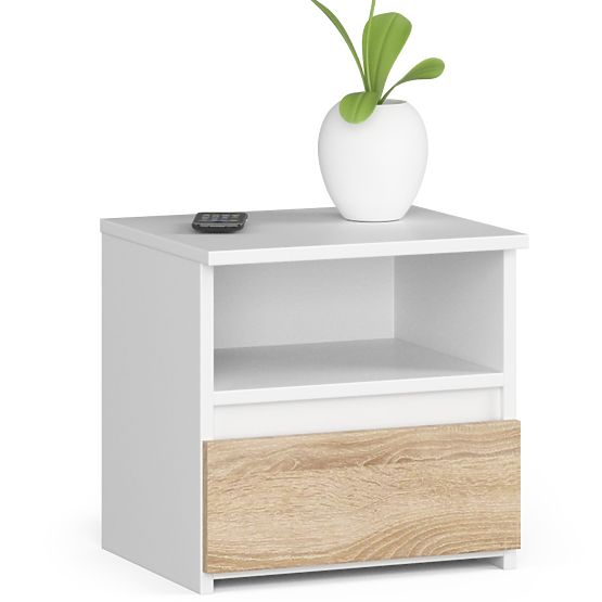CL1 PK WHITE / SONOMA OAK CHEST OF DRAWERS