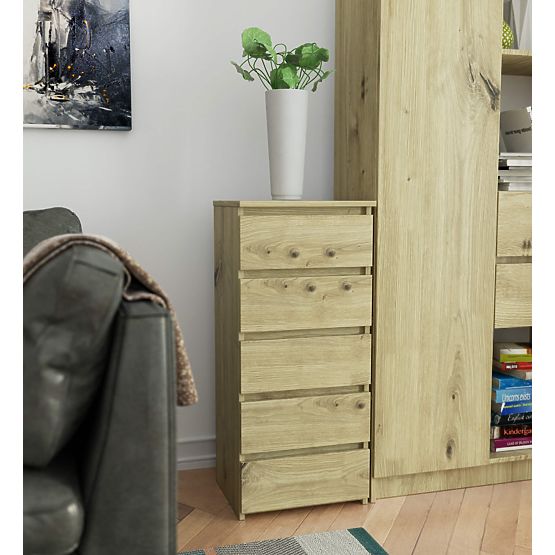 CL5 PK ARTISAN OAK CHEST OF DRAWERS