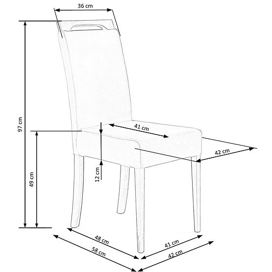 CLARION 2 Chair Black / Upholstery: MONOLITH 85 (Ash) (1p=2pcs)