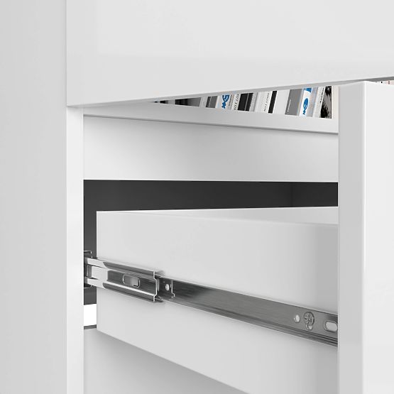 CLOSED BOOKCASE R60 2D 1SZ CLP PK WHITE/ HIGH GLOSS WHITE