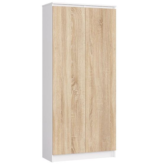CLOSED BOOKCASE R80 2D 8P CLP WHITE / SONOMA