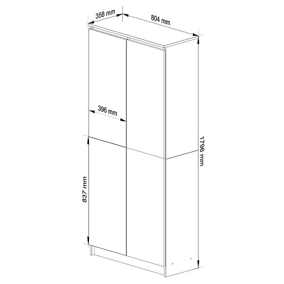 CLOSED SHELF R80 2D 8P CLP WENGE / WHITE