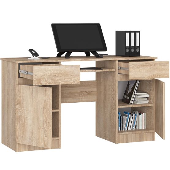 CLP A5 2D 2SZ PK Writing Desk in Sonoma Oak