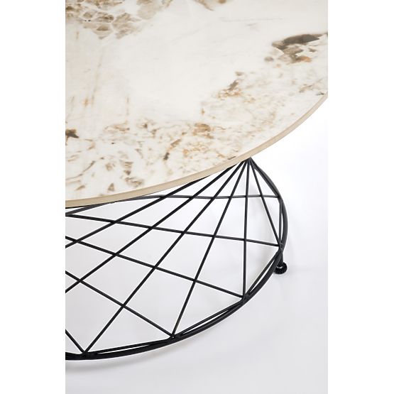 Coffee Table ALESSIA, Beige Marble / Black (2p=1pc)