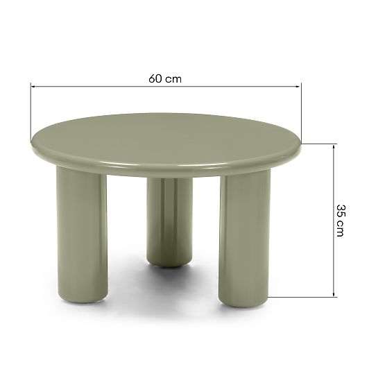 Coffee Table Blair 60 cm, Olive, Glossy