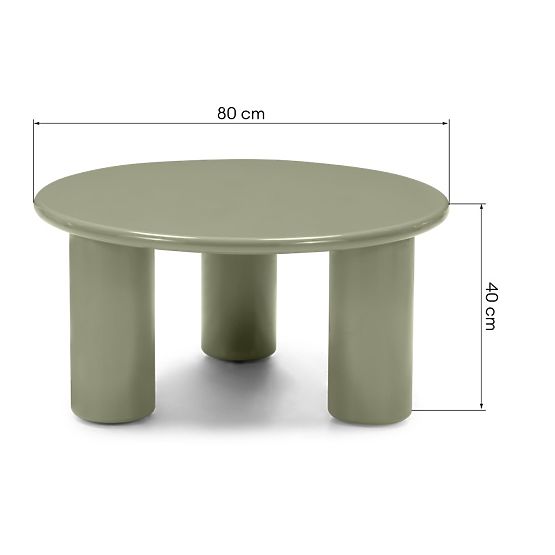 Coffee Table Blair 80 cm, Olive, Glossy
