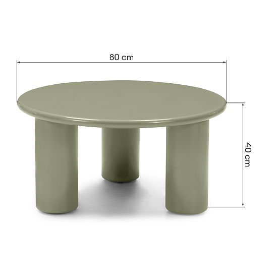 Coffee Table Blair 80 cm, Olive, Glossy