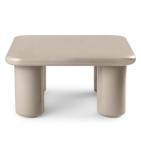 Coffee Table Cherry 70 cm, Dark Beige, Glossy