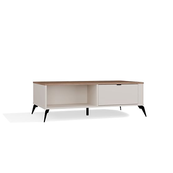 Coffee Table CORDOBA Cashmere Beige Oak Castello 2 Drawers for Living Room