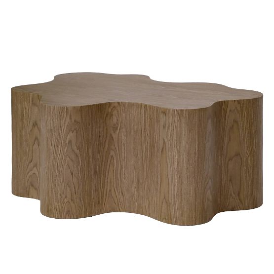 Coffee Table Cosmo 90 cm, Walnut, Rounded Shape