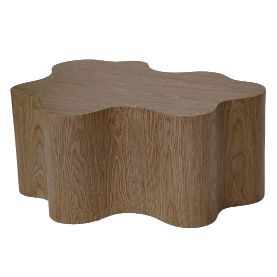 Coffee Table Cosmo 90 cm, Walnut, Rounded Shape