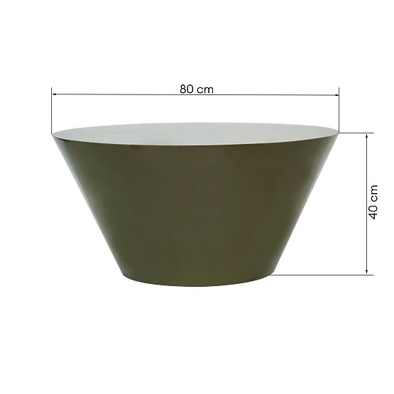 Coffee Table Eclipso, 80 cm, Green-Grey, Glossy