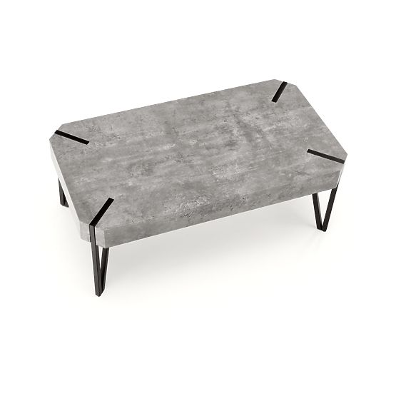 Coffee Table EMILY Concrete/Black (1p=1pc)