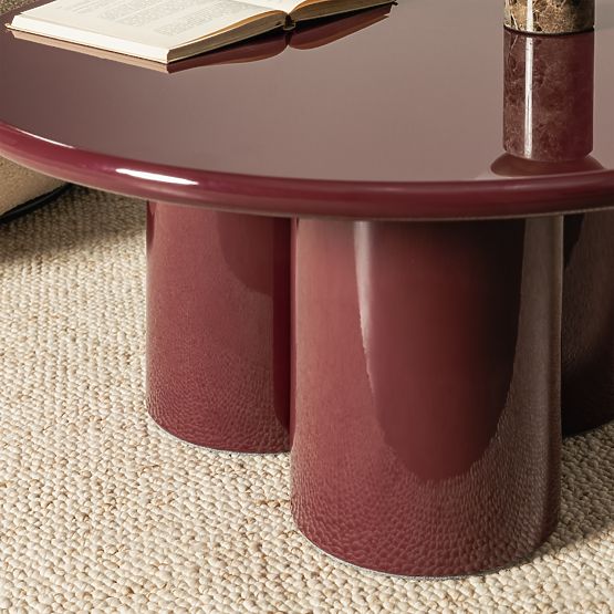Coffee Table Everett 80 cm, Burgundy, Glossy