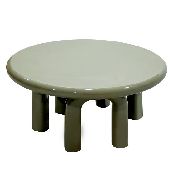 Coffee Table Flambe 80 cm, Green/Grey, Glossy