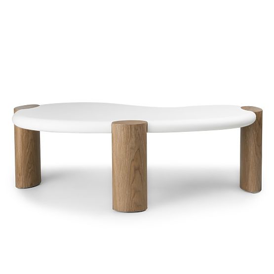 Coffee Table Floe 125 cm, White/Walnut