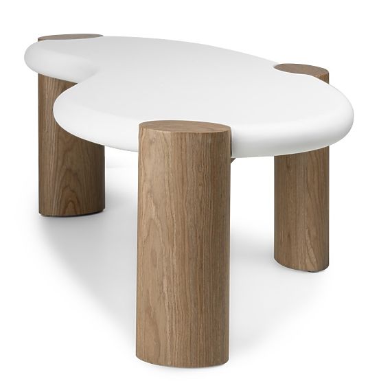 Coffee Table Floe 125 cm, White/Walnut