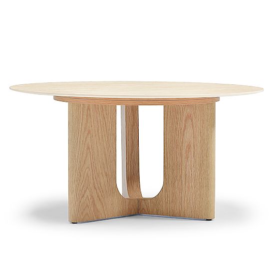 Coffee Table Klimt 90 cm, Round, Travertine/Oak