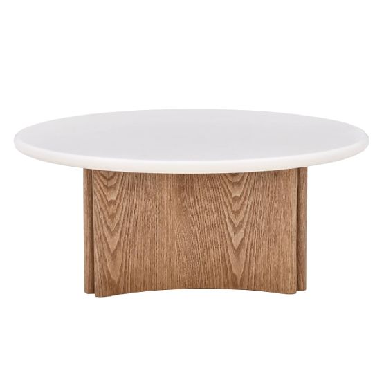 Coffee Table Marlo 80 cm, Cream White/Oak