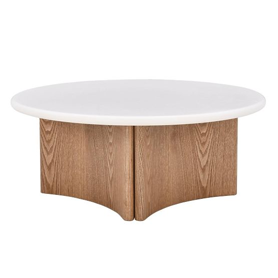 Coffee Table Marlo 80 cm, Cream White/Oak