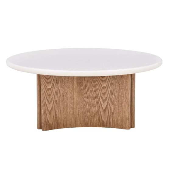 Coffee Table Marlo 80 cm, Cream White/Oak