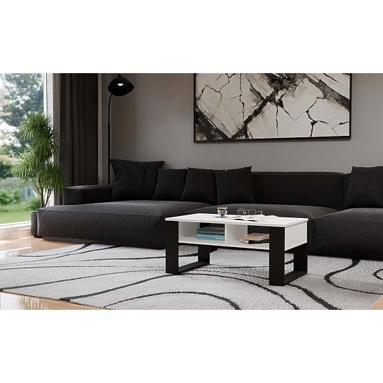 Coffee Table Modern 2P WHITE BLACK