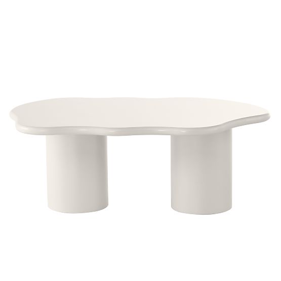 Coffee Table Muse Gray-Beige, Matte, Rounded Shapes