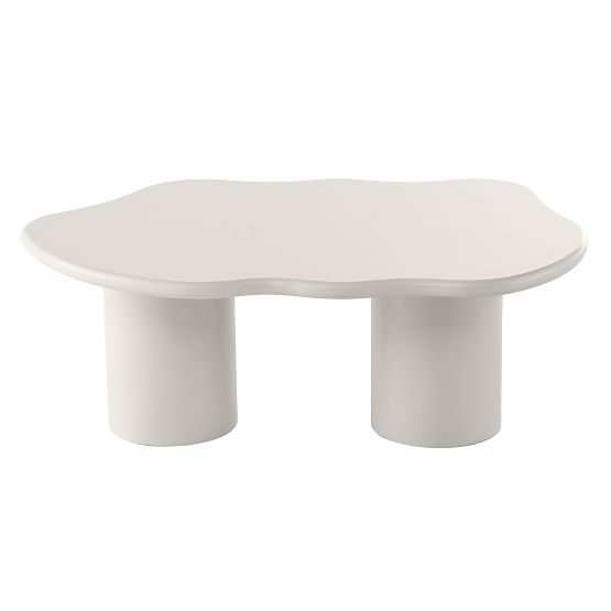 Coffee Table Muse Gray-Beige, Matte, Rounded Shapes