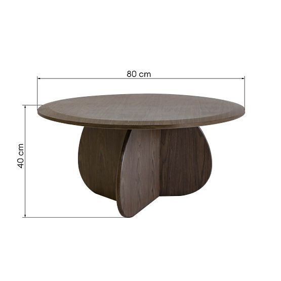 Coffee Table Noku 80 cm, Dark Walnut