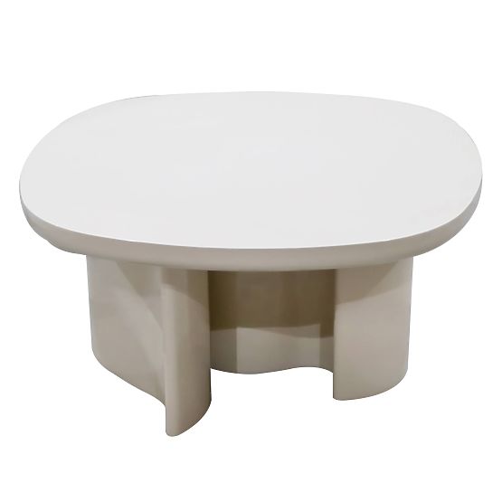Coffee Table Puro 80 cm, Light Beige, Glossy