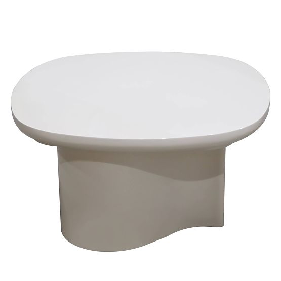 Coffee Table Puro 80 cm, Light Beige, Glossy