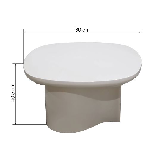 Coffee Table Puro 80 cm, Light Beige, Glossy