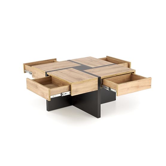 Coffee Table SEVILLA S Top: Oak Craft, Legs: Black