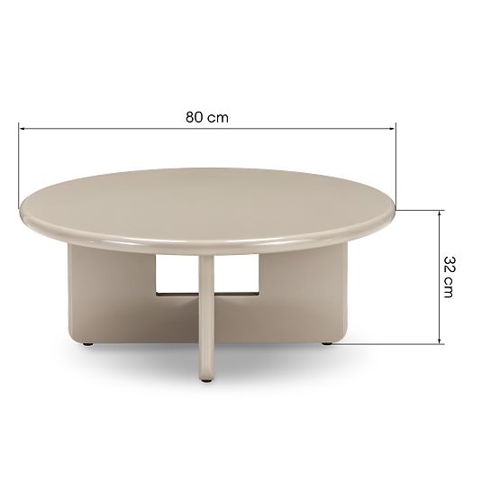 Coffee Table Vinto 80 cm, Beige, Glossy