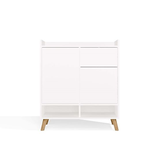 COLIN Sideboard Cabinet 2 Doors 1 Drawer with Legs WHITE