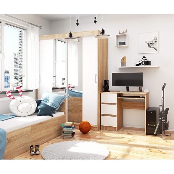 COMPUTER DESK A-6 90 cm LEFT PK SONOMA / WHITE