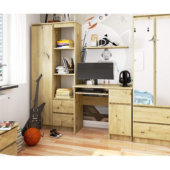 COMPUTER DESK PIKSEL ARTISAN OAK - RIGHT