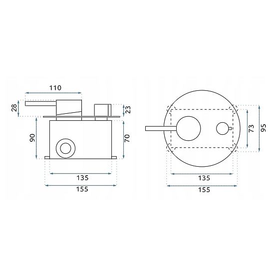 Concealed Shower Set Rea Lungo Grip Brushed Gold + BOX