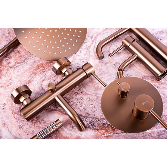 Concealed Shower Set with Thermostat LUNGO Brushed Copper + BOX