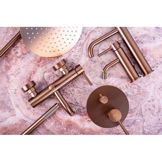 Concealed Shower Set with Thermostat LUNGO Brushed Copper + BOX