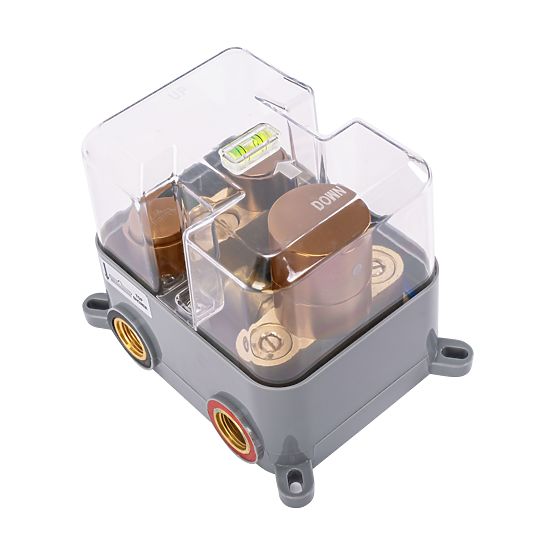 Concealed Shower Set with Thermostat LUNGO Brushed Copper + BOX