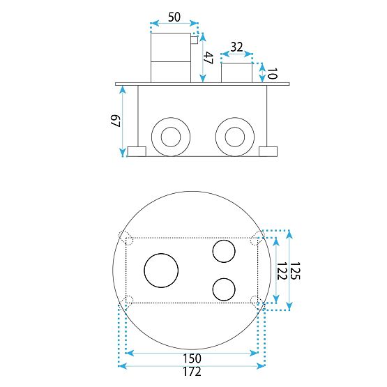 Concealed Shower Set with Thermostat Rea Lungo Diamond Gold+ BOX