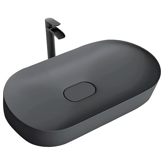 Conglomerate Washbasin IRIS 71 CM Gray Matte