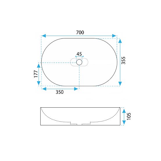 Conglomerate Washbasin IRIS 71 CM Gray Matte