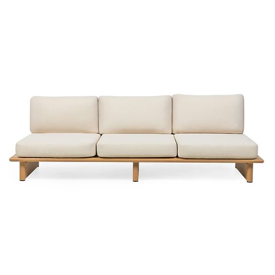 Conny Aluminum Garden Furniture Set, Light Beige, Wood Effect