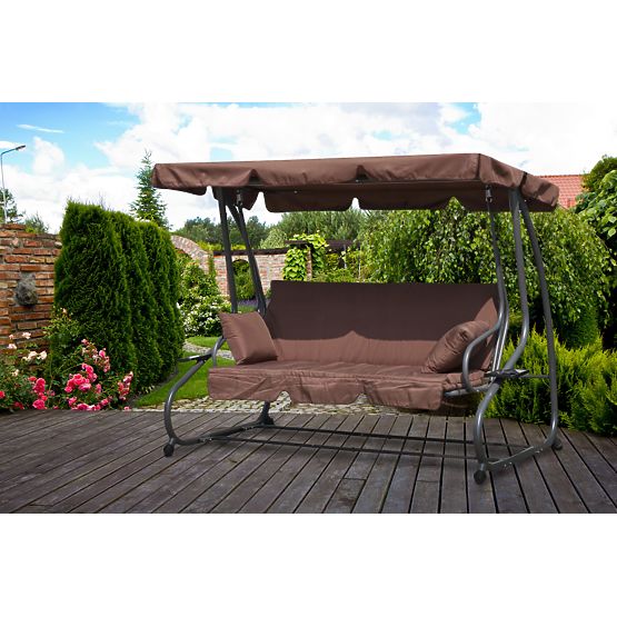 Convertible Garden Swing 2-in-1 with Cushions Brown