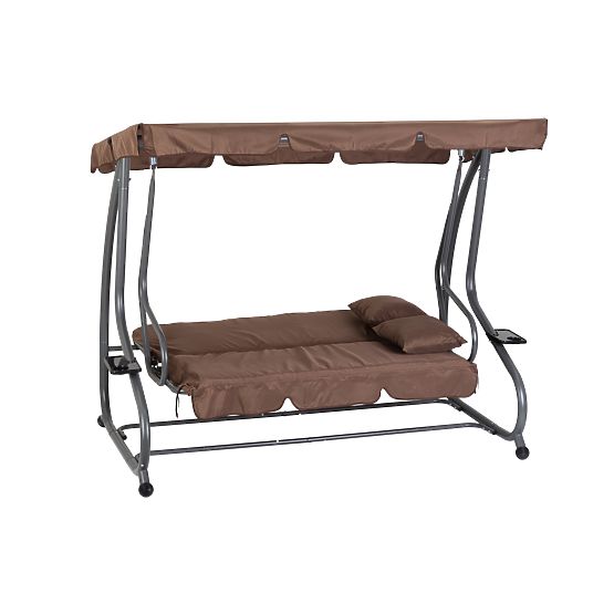 Convertible Garden Swing 2-in-1 with Cushions Brown