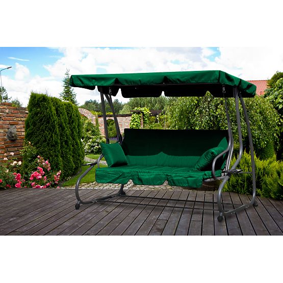 Convertible Garden Swing 2-in-1 with Cushions Green