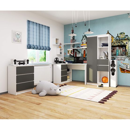 CORNER DESK B16 CLP LEFT PK WHITE / GRAY