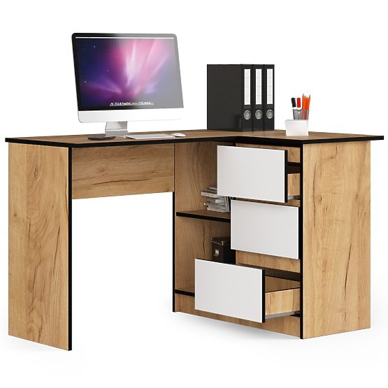CORNER DESK B16 CLP RIGHT CRAFT OAK / WHITE